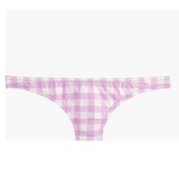 J. Crew Gingham Plaid Bandeau Bikini Lilac Peony M - Picture 5 of 8